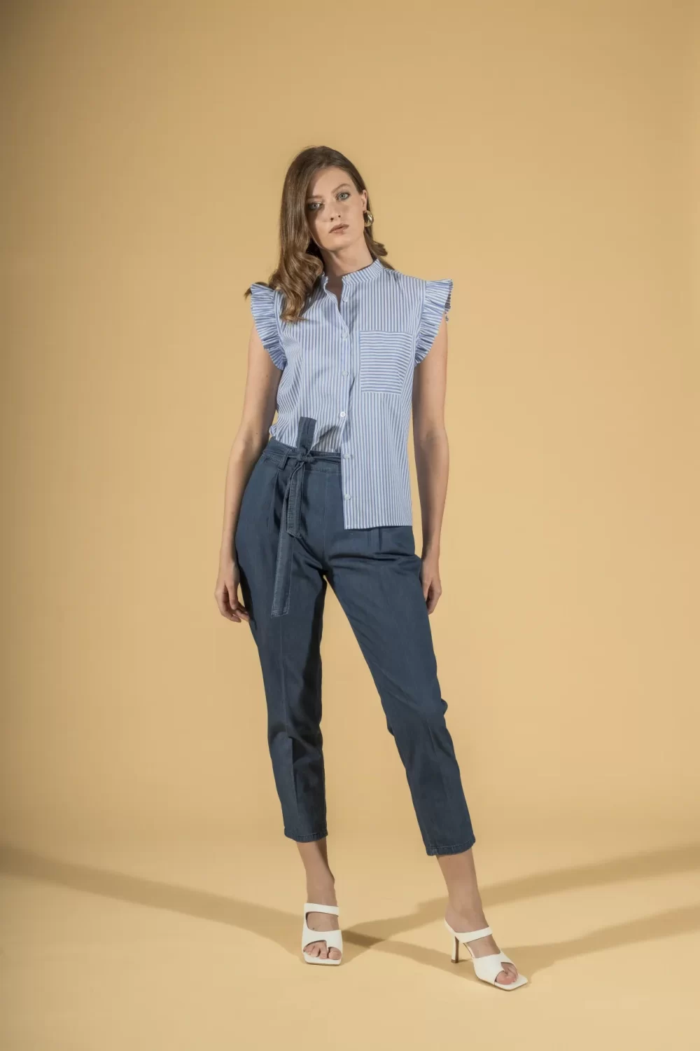 CAMICIA SMANICATA CON TASCHINO E ROUGE – DGP1407