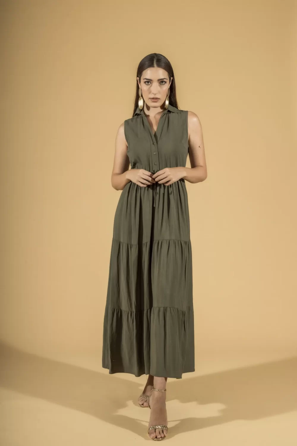 ABITO LUNGO SMANICATO VISCOSA/LINO – DGP1419