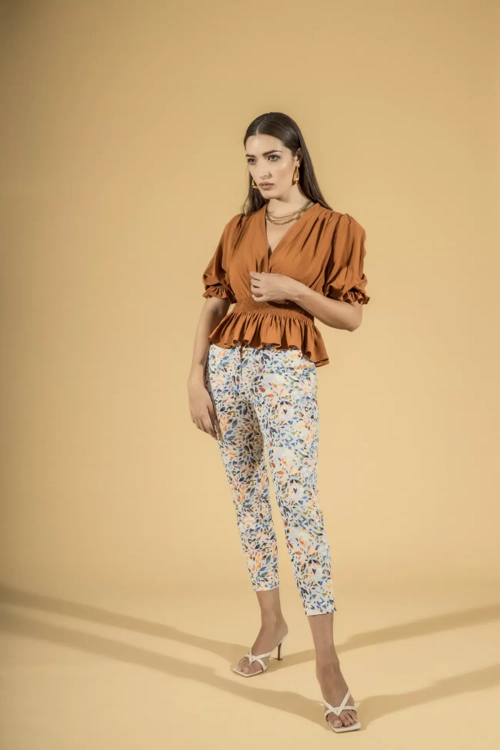 CASACCA CORTA VISCOSA/LINO CON ARRICCI – DGP1425