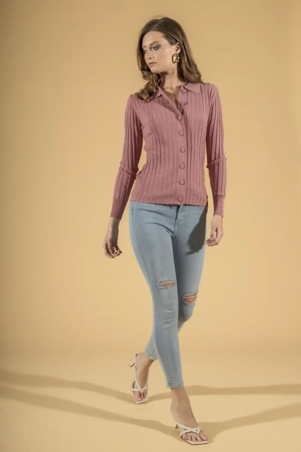 CARDIGAN CON BOTTONI LUREX – DGP2029°