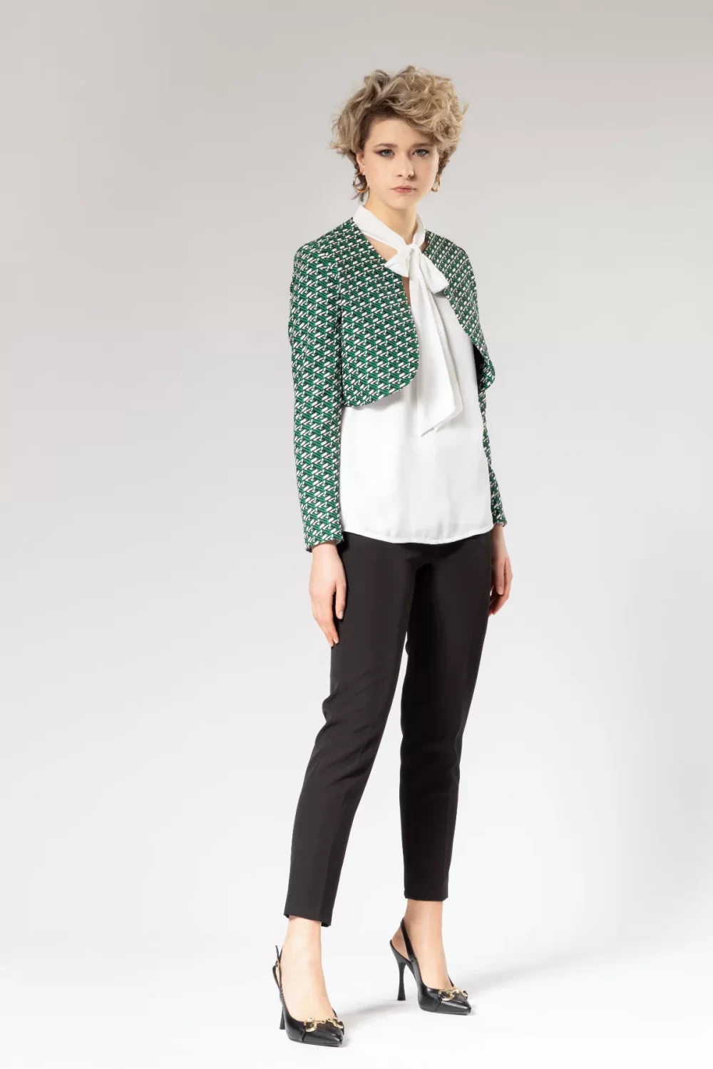 CASACCA GEORGETTE SCOLLO A V CON FUSCIACCA – DGF2557°