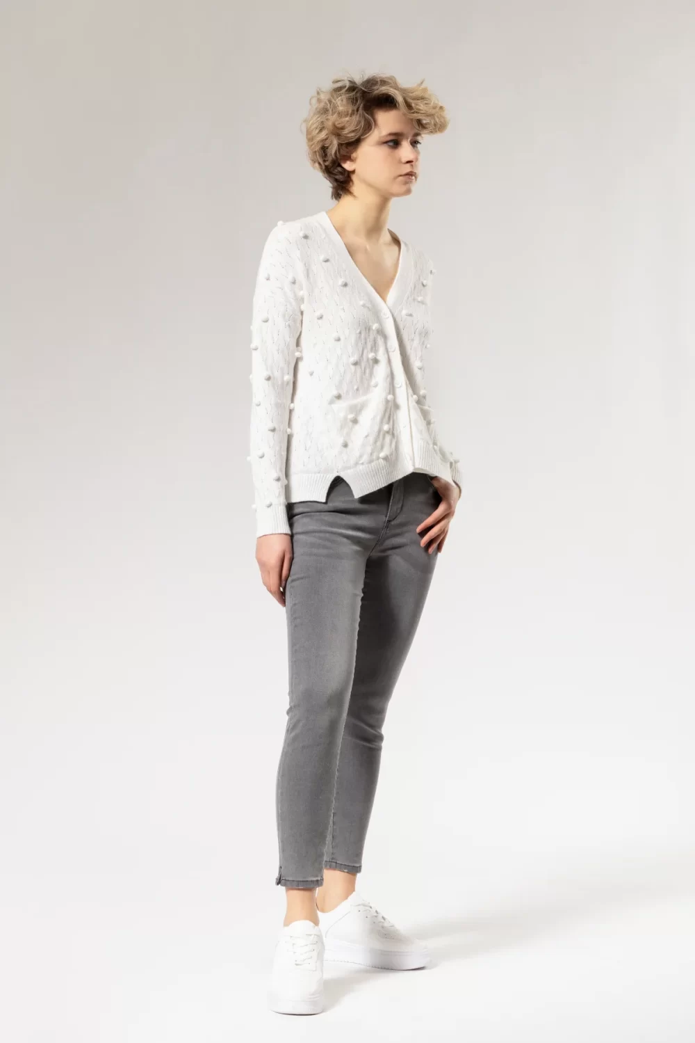 CARDIGAN AMPIO CON TASCHINI PON PON – DGF2191