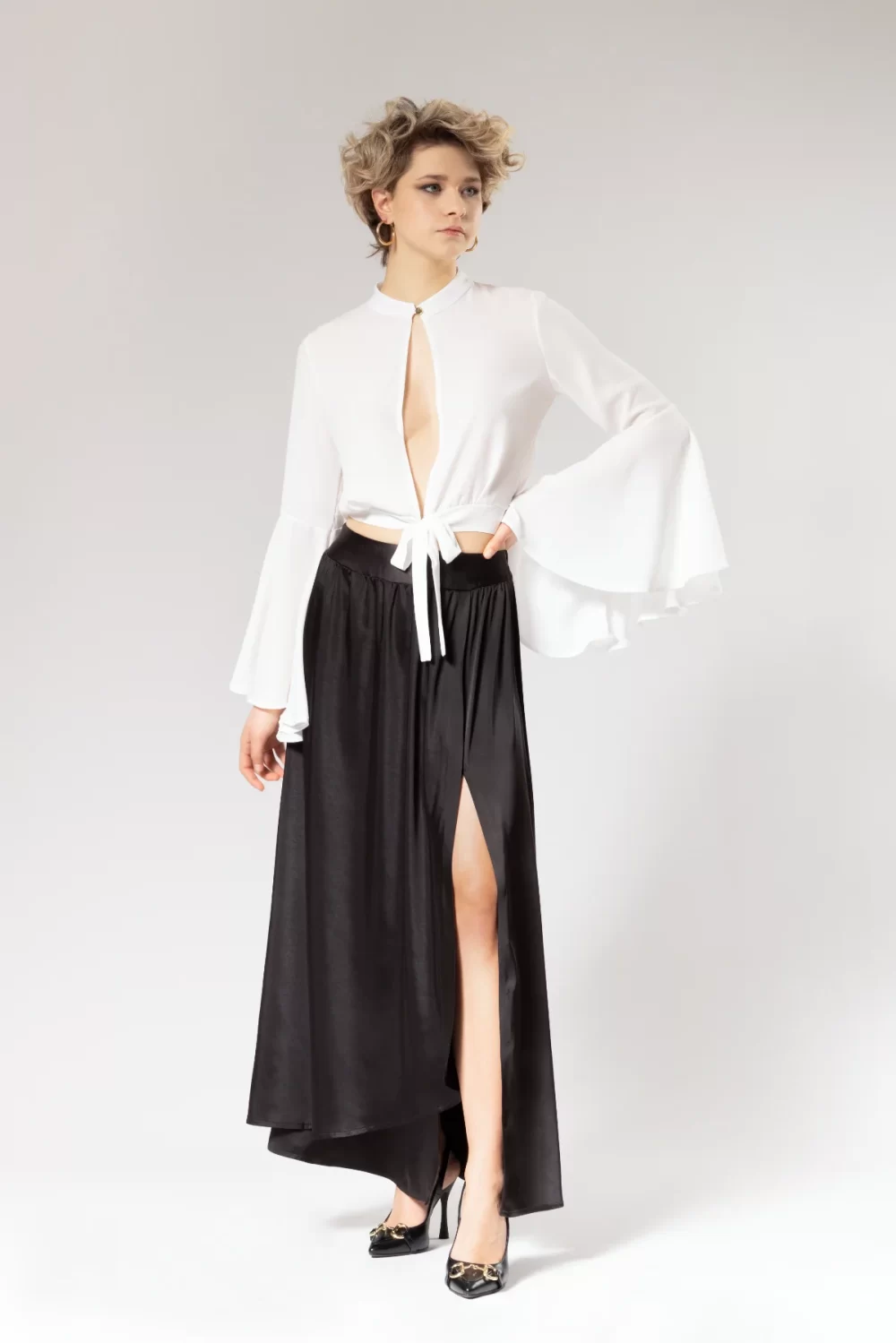 GONNA LUNGA ASIMMETRICA A FAZZOLETTO NABUCCO – DGF2572°