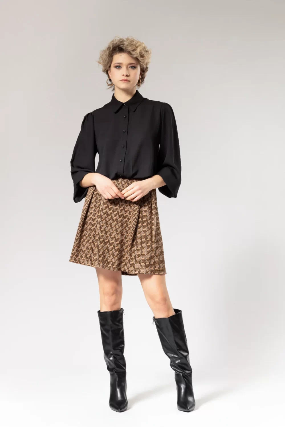 CAMICIA GEORGETTE CON ELA VITA – DGF2556°