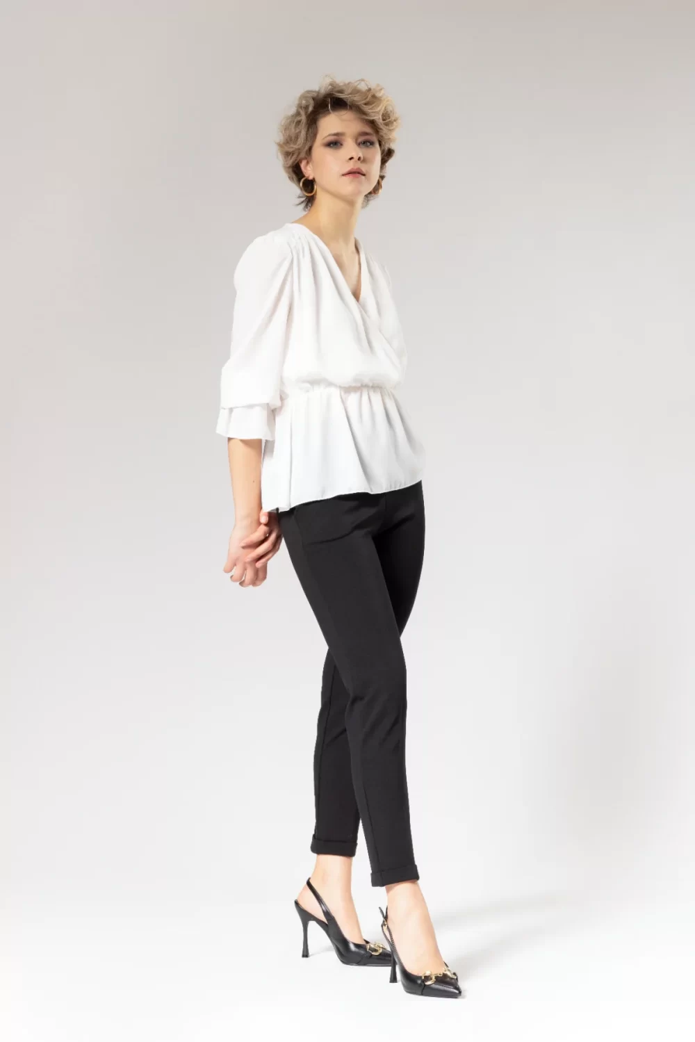 CASACCA GEORGETTE CON ELA VITA E POLSINI – DGF2558°