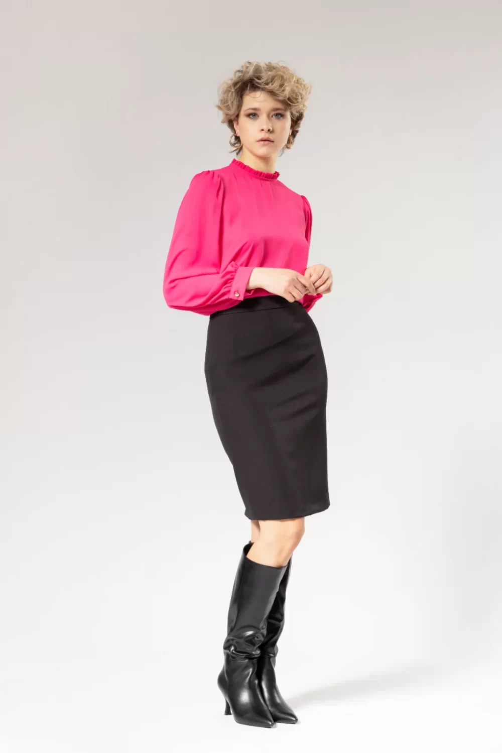 CASACCA GEORGETTE CON ARRICCI SCOLLO – DGF2575°