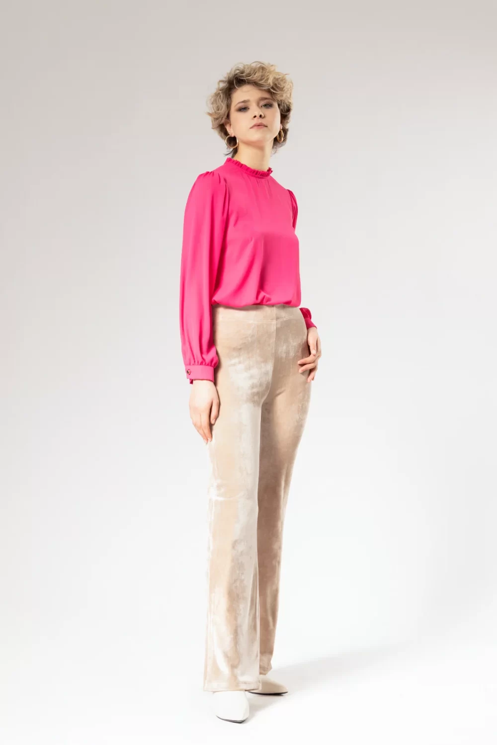 CASACCA GEORGETTE CON ARRICCI SCOLLO – DGF2575°