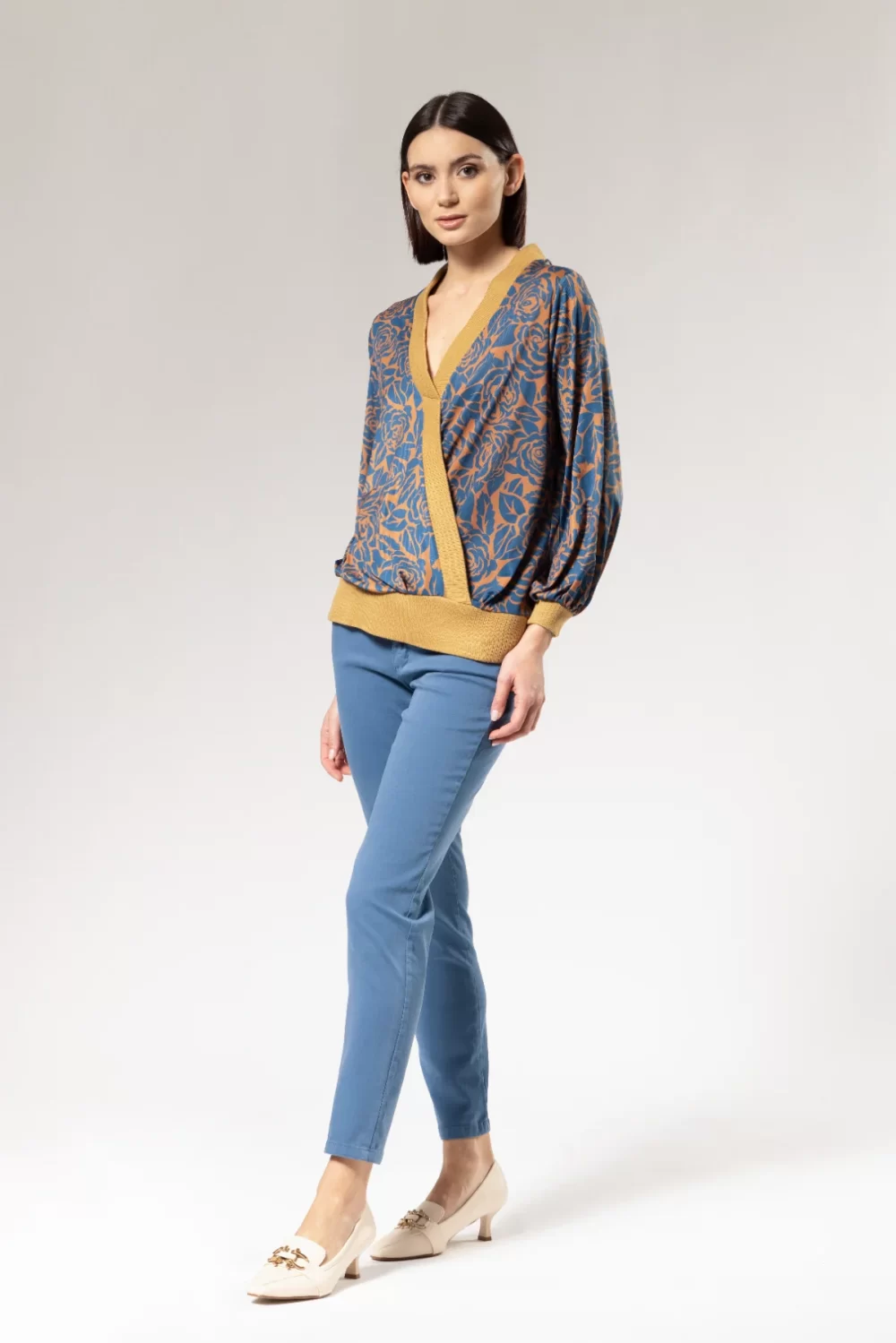 MAGLIA FANTASIA FIORI FINTO INCROCIATINO – DGF2576°